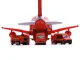 Kids Toy Transport Cargo Transporter Aircraft Airplane + 3 Fire Engines