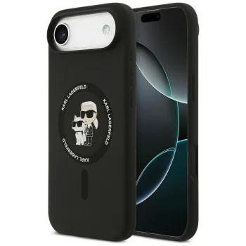 Karl Lagerfeld Silicone Karl&Choupette Ring MagSafe Case for iPhone 17 Air - Black