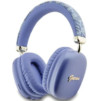 Guess GCube Metallic Script Logo Bluetooth Headphones Purple