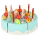 Toy Birthday Cake with Velcro Cutting, 75 Pieces, Blue