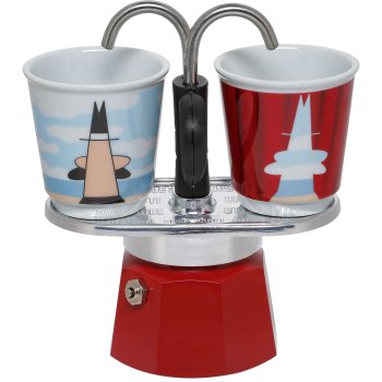 Bialetti MINI EXPRESS Set Magritte Coffee Set, Red