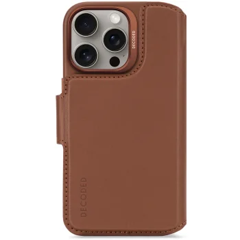 Decoded Leather Detachable Wallet MagSafe Case for iPhone 16 Pro, Brown