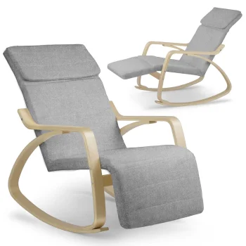 Sofotel Suzi Rocking Chair with Adjustable Footrest, Light Grey