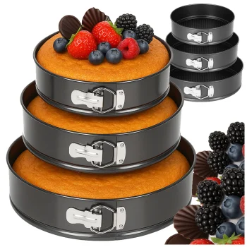 Round Springform Cake Pan Set, 3 pcs (24, 26, 28 cm), Grey