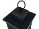 Decorative LED Fireplace Lantern with Moving Flame Effect, Black
