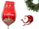 Christmas Table Runner with Snowman, 205x35 cm, Red