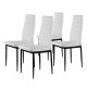Modern Dining Chairs Set of 4 High Back Eco-Leather ModernHome, White