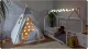 Nukido Tepee Tent with Lights for Kids, Gray