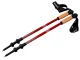 Adjustable Nordic Walking and Trekking Poles, Red