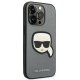 Karl Lagerfeld iPhone 14 Pro Max vāciņš Saffiano Karl\'s Head Patch Sudraba