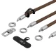 Tech-Protect C10S Crossbody Phone Lanyard (114 cm) + Wrist Strap (31 cm) - Brown-Titanium