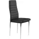 Dining Chairs Set of 4, Modern Faux Leather Kitchen Chairs with Chrome Legs, black
