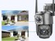Dual Lens PTZ Outdoor Security Camera with 4G, Wi-Fi & Motion Detection, Black