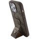 Guess iPhone 15 Pro Case Grip Stand 4G Triangle Strass, Brown