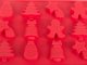 Christmas Silicone Baking Mold for 15 Cookies, Red