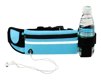 Running Belt with Pockets, Blue