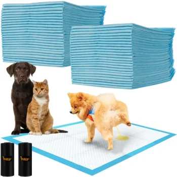 Purlov 60x90cm Pet Training Pads, 50 pcs + 30 Poop Bags