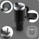 Berdsen Vacuum Thermos Mug with Straw 1180 ml, Black