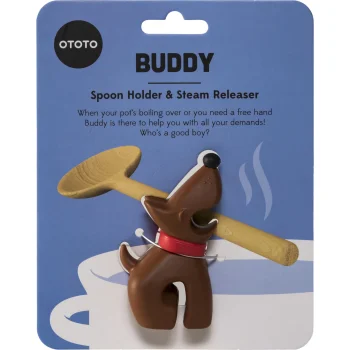 OTOTO Buddy Spoon Holder & Steam Releaser, Brown