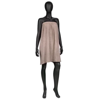 Terry Cloth Cosmetic Cape, 70 x 150 cm, Dark Beige