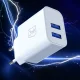 3Mk Protection FlowPower 10W 2.4A Wall Charger, 2x USB-A, White