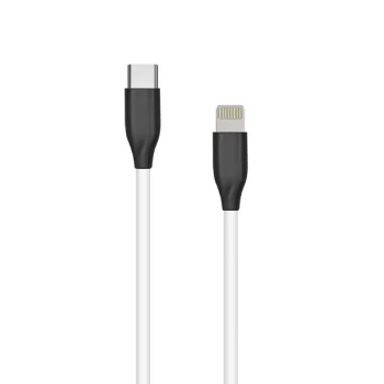 Extra Digital Silicone USB Type-C to Lightning Cable, 1m, White