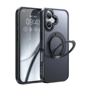 McDodo PC-4930 MagSafe Case for iPhone 16 with Stand, Black