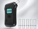 Digital Electronic Breathalyzer with LCD Screen and Flashlight, 5 Mouthpieces, Black