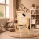 Double-Sided Magnetic and Chalk Board for Kids with Accessories, 38x37x90cm