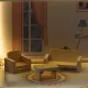 Wooden Dollhouse with Furniture and LED Light 78cm, Pink