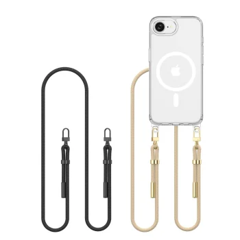 Tech-Protect FlexAir Chain MagSafe Case for iPhone 16e / 17e, Black and Beige