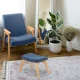 Sofotel Norse Scandinavian Upholstered Footstool, Blue