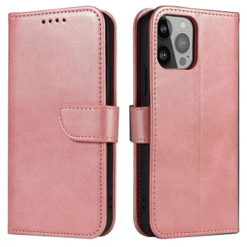 Magnet Case for Samsung Galaxy S24 Ultra Wallet Flip Case, Pink