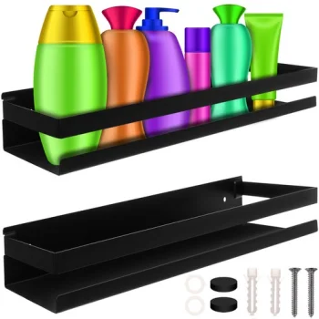 Bathroom or Kitchen Stainless Steel Shelf, Black