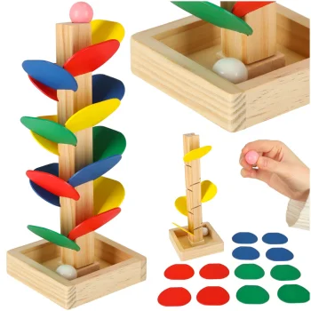 Wooden Educational Toy Marble Run Tree Montessori