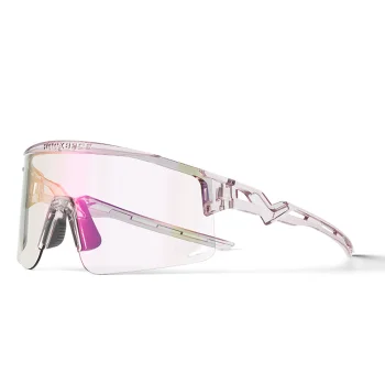 Rockbros Photochromic Cycling Glasses with UV Protection and Optical Insert, Clear Purple