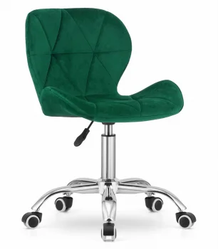 AVOLA Swivel Office Chair with Wide Backrest, Velvet, Green