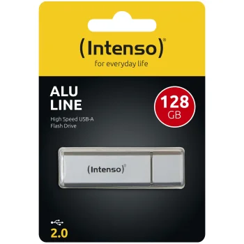 USB atmintinė Intenso Alu Line 128 GB USB 2.0, sidabrinė