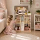 Ecotoys Laura Wooden Dollhouse with 3 Floors and 15 Furniture Pieces