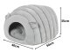 Plush pet bed cocoon with soft cushion for dogs and cats, 50x40x35 cm, grey