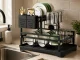 Two-Tier Dish Drying Rack with Drainboard and Utensil Holders, Black