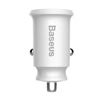 Baseus Grain Mini Car Charger 2x USB 3.1A, white