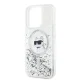 Karl Lagerfeld Liquid Glitter Choupette Head MagSafe Case for iPhone 14 Pro / 15 Pro, Transparent