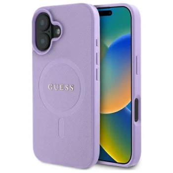 Guess iPhone 16 Case Saffiano MagSafe, Purple