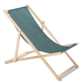 Greenblue GB183M Melange Classic Beech Wood Deck Chair, Turquoise