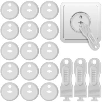 Child Proof Plug Socket Covers Protectors 15 pcs, White