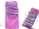 Travel cosmetic organizer with 4 removable pouches, purple