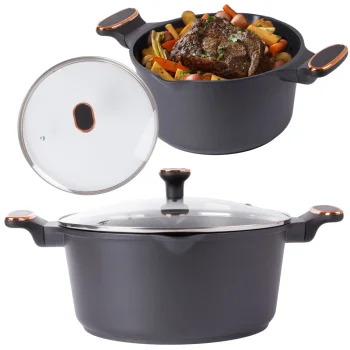 Deep Casserole Roaster Pot with Lid 7L, Non-Stick, Induction & Gas