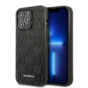 Karl Lagerfeld Monogram Plaque Case for iPhone 13 Pro Max - Black
