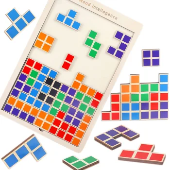 Bakalu Wooden Tetris Logic Puzzle Game KZ0952